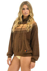 WAVE STRIPE 4 PULLOVER HOODIE RELAXED - CHOCOLATE // ESPRESSO