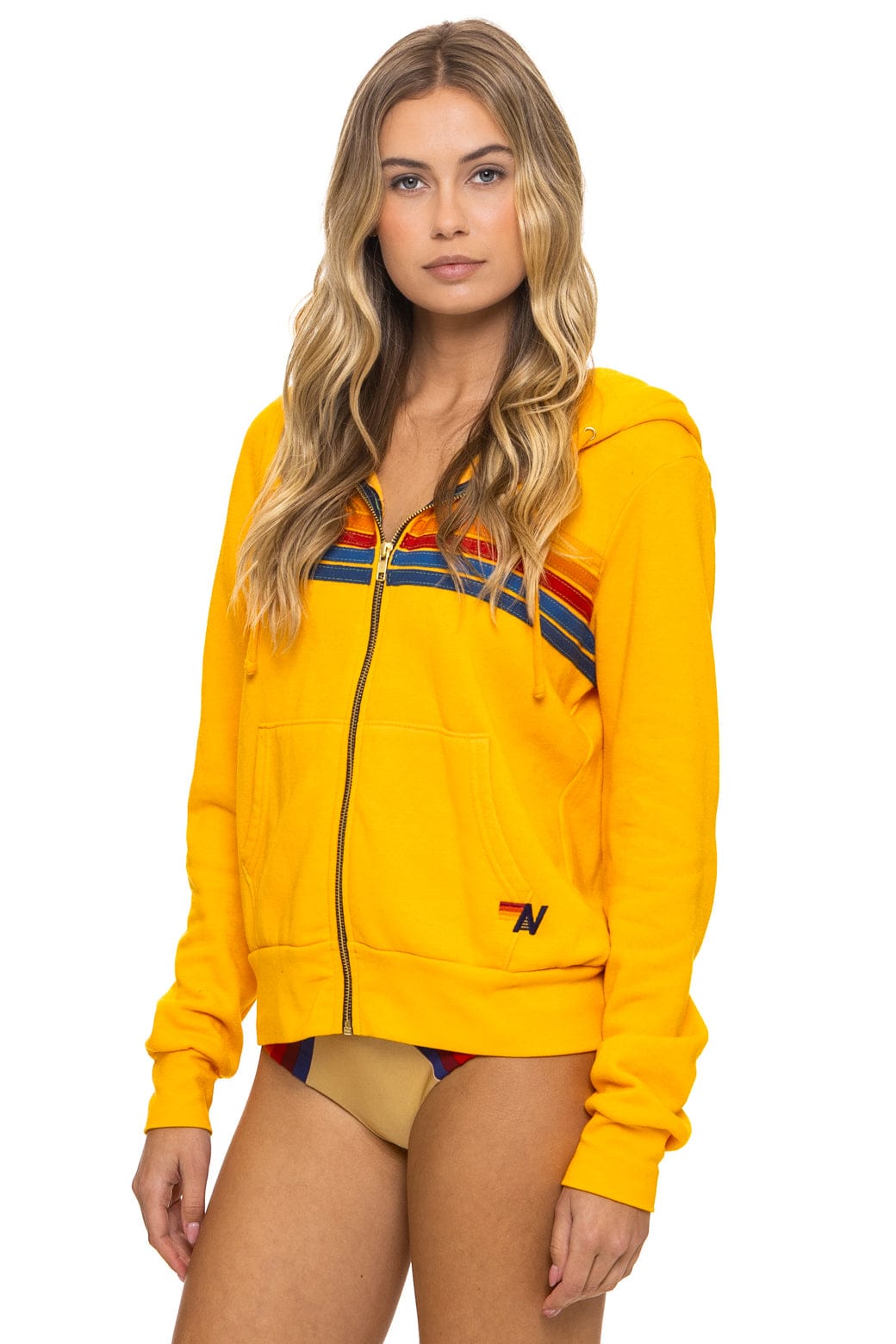 5 STRIPE HOODIE - GOLD