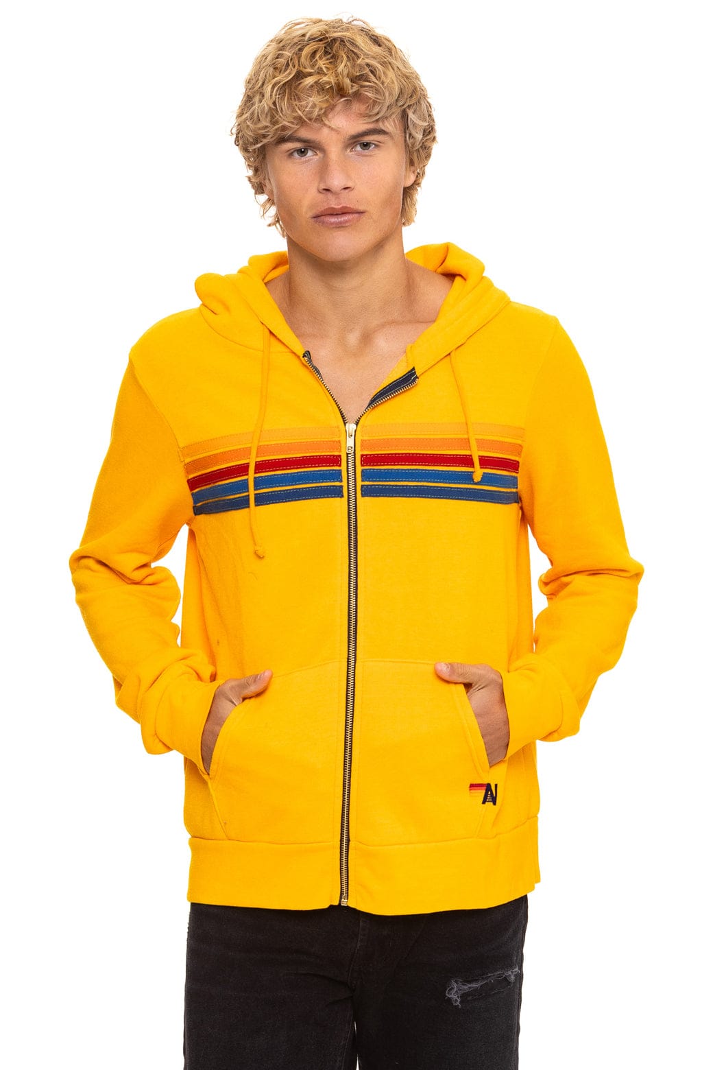 5 STRIPE HOODIE - GOLD