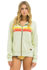 5 STRIPE HOODIE - LIME CREAM // WHITE NEON