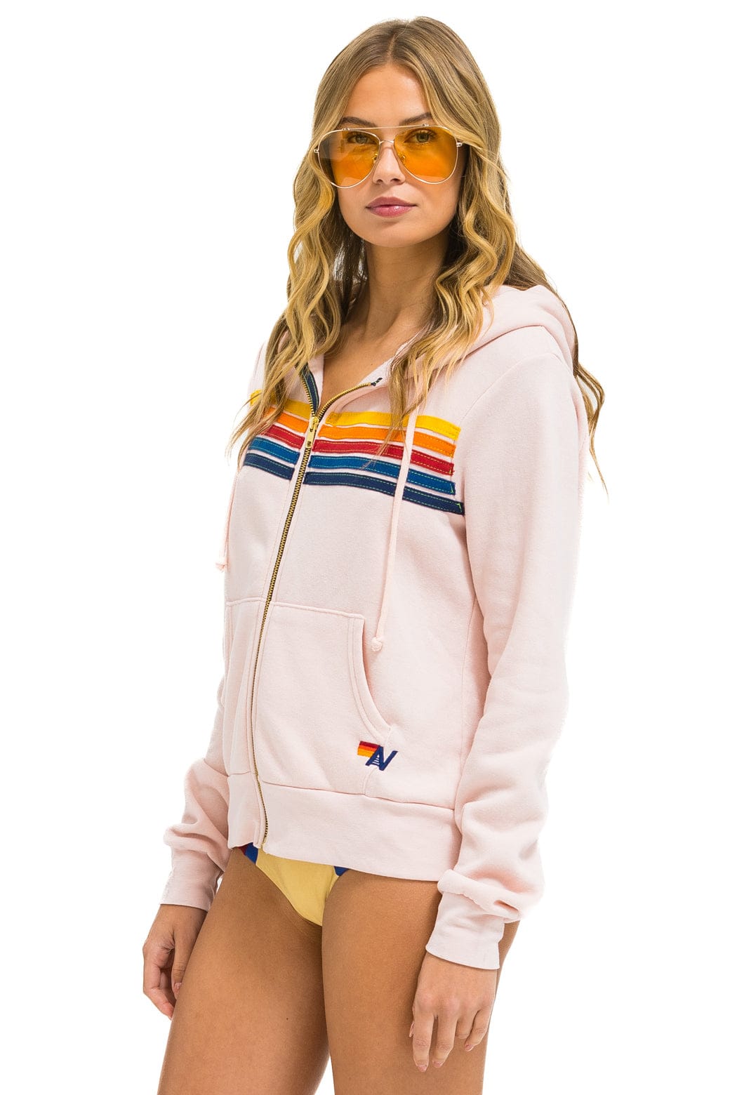 5 STRIPE HOODIE - LIGHT PINK