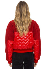 TEDDY FULL ZIP JACKET - CHERRY