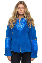 TEDDY UNISEX OVERSIZED HOODED FULL ZIP JACKET - BLUE CINA