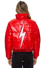 BOLT LUXE APRES PUFFER JACKET - GLOSSY CHERRY