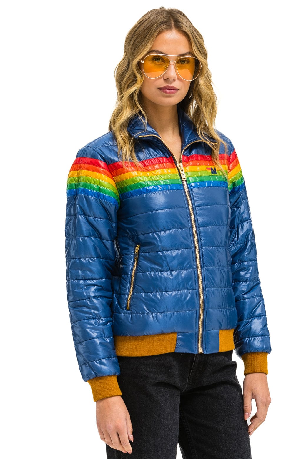 6 STRIPE JACKET -  GLOSSY DEEP BLUE