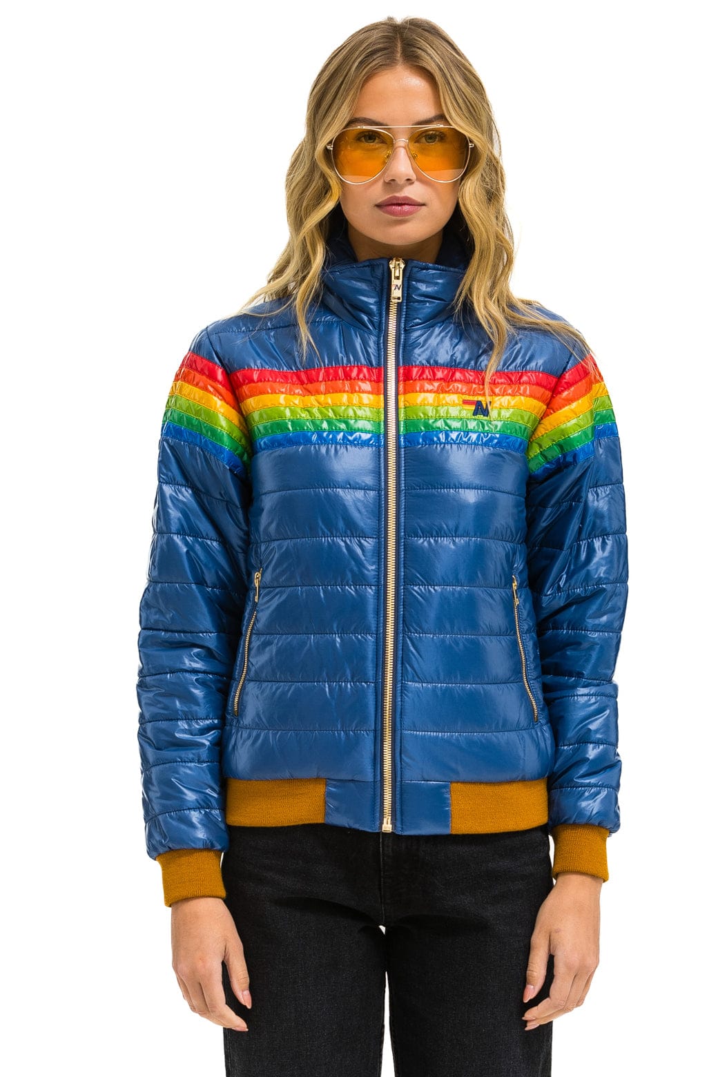6 STRIPE JACKET -  GLOSSY DEEP BLUE