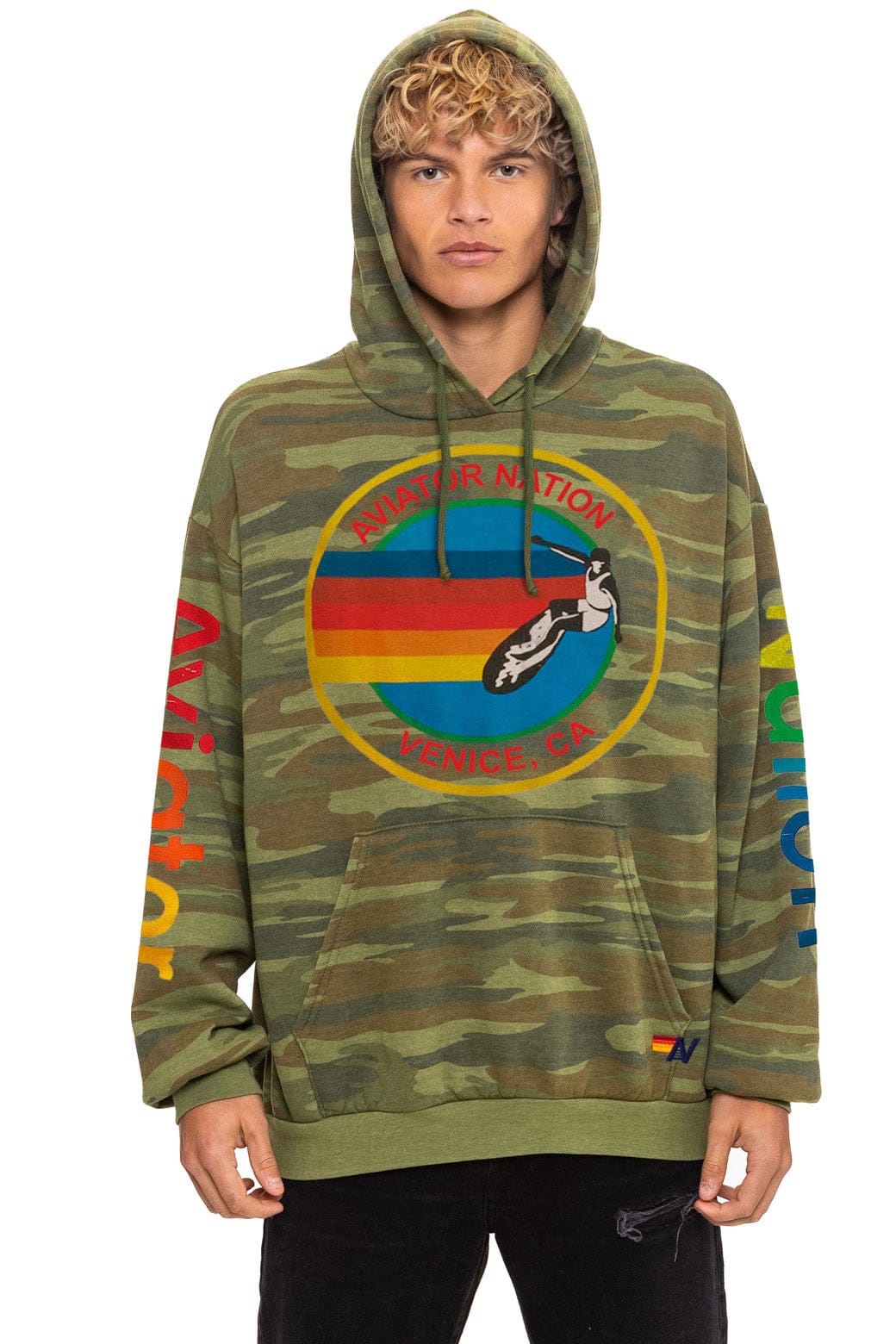 AVIATOR NATION RELAXED PULLOVER HOODIE - CAMO