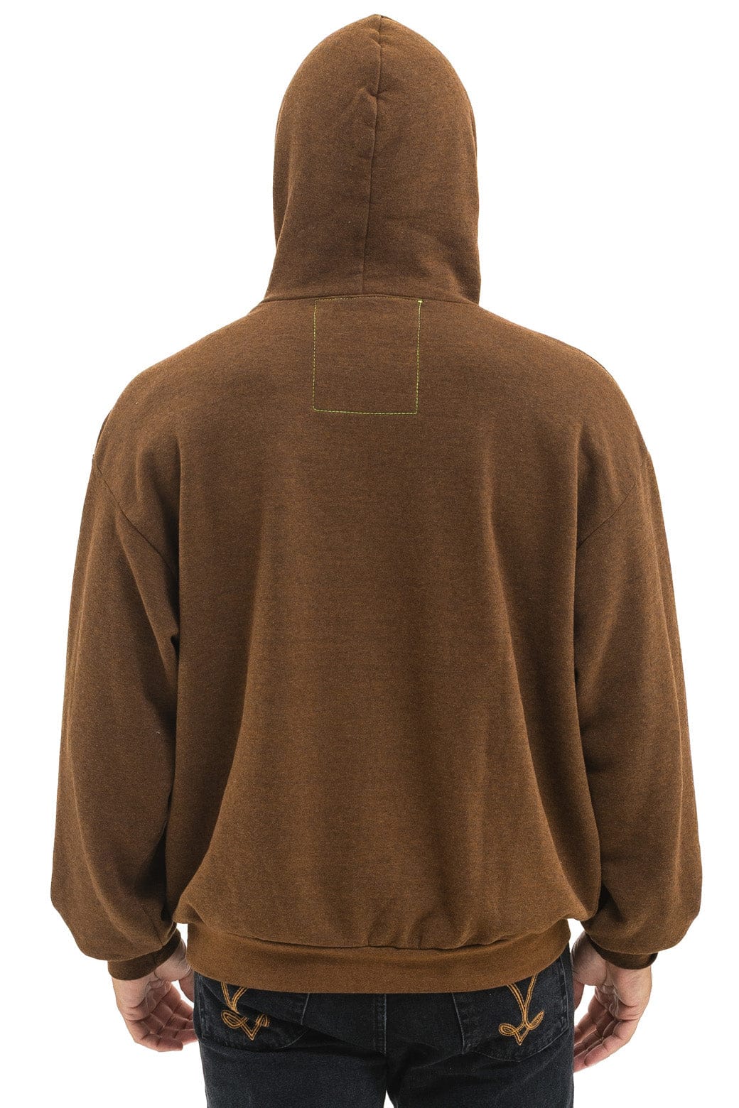 BOLT HEART PULLOVER RELAXED HOODIE - CHOCOLATE
