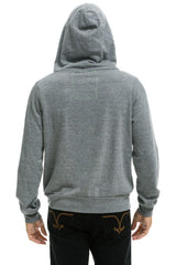 5 STRIPE HOODIE - HEATHER // RAINBOW WHITE