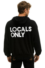 LOCALS ONLY RELAXED ZIP HOODIE - BLACK