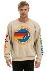 AVIATOR NATION LAGUNA BEACH RELAXED CREW SWEATSHIRT - SAND