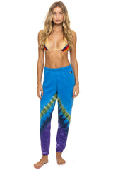 HAND DYED V SWEATPANTS - TIE DYE OCEAN // PURPLE