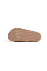 AVIATOR NATION LOGO RAINBOW 4  STRIPE SLIDES - VINTAGE WHITE