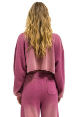 ESSENTIAL CROPPED CREW SWEATSHIRT RELAXED - FADED BERRY