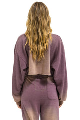 ESSENTIAL CROPPED CREW SWEATSHIRT RELAXED - FADED MOCHA