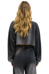 ESSENTIAL CROPPED CREW SWEATSHIRT RELAXED - FADED SMOKE