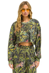 JUNGLE CROPPED CREW SWEATSHIRT RELAXED - VINTAGE CHARCOAL