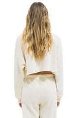 LOCALS ONLY CROPPED CREW SWEATSHIRT RELAXED - VINTAGE WHITE