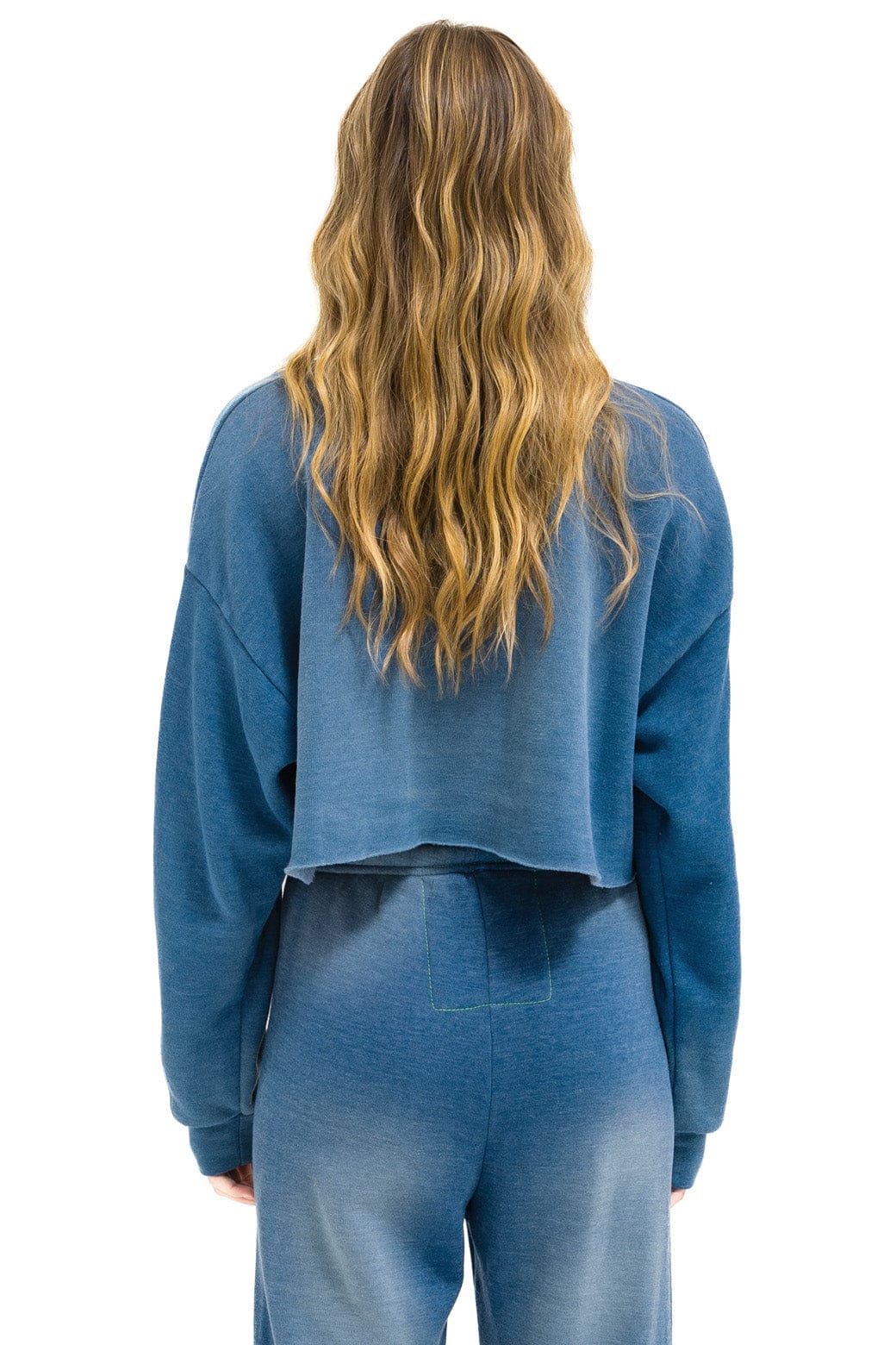 VINTAGE LOGO CROPPED CREW SWEATSHIRT RELAXED - FADED WATER