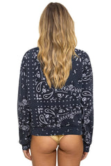 BANDANA RELAXED CREW SWEATSHIRT - CHARCOAL
