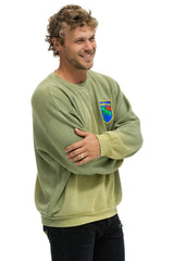 CALIFORNIA PALM PATCH RELAXED CREW SWEATSHIRT - FADED ARMY