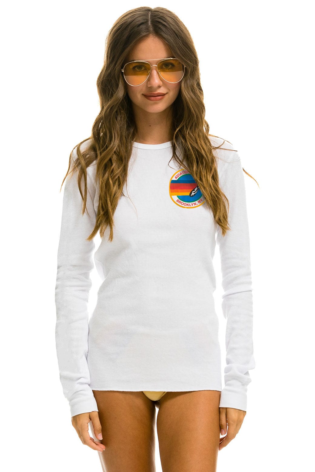 AVIATOR NATION BROOKLYN THERMAL - WHITE