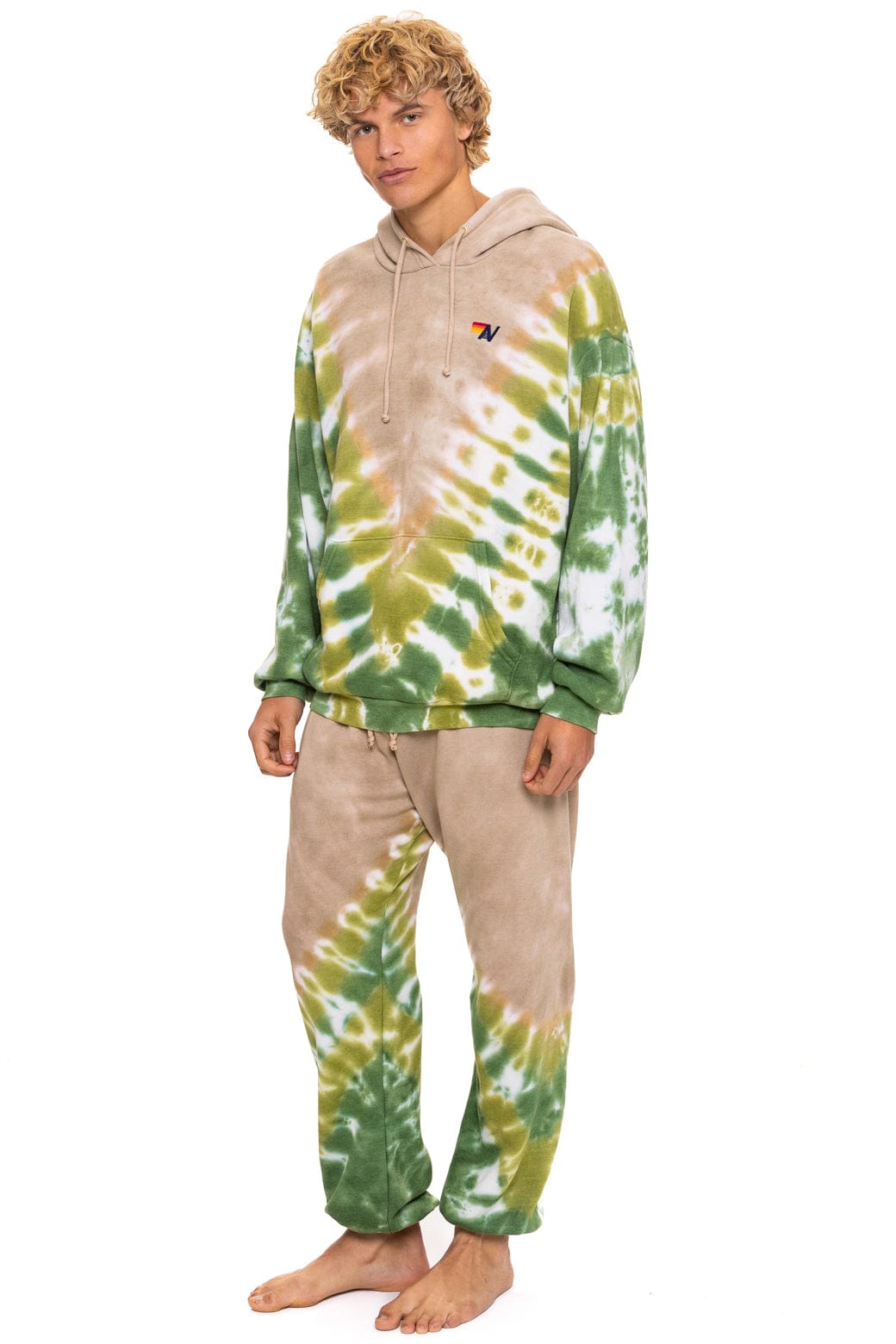 HAND DYED V SWEATPANTS - TIE DYE SAND // JUNGLE
