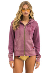 VENICE SURFER ZIP HOODIE - FADED BERRY
