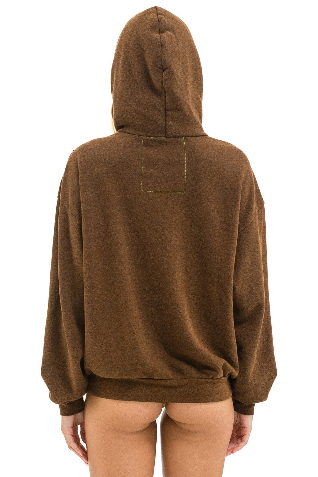 BOLT HEART PULLOVER RELAXED HOODIE - CHOCOLATE