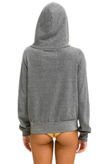 5 STRIPE HOODIE - HEATHER // RAINBOW WHITE
