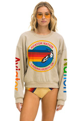 AVIATOR NATION LAGUNA BEACH RELAXED CREW SWEATSHIRT - SAND