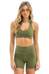 WOMEN'S 5 STRIPE SPORTS BRA - ARMY