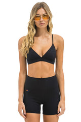WIDE RIB 4IN HI-RISE BIKER SHORT - BLACK