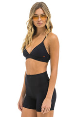 WIDE RIB 4IN HI-RISE BIKER SHORT - BLACK