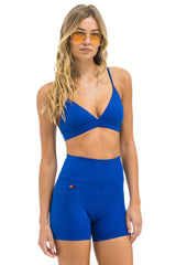 WIDE RIB 4IN HI-RISE BIKER SHORT - ROYAL