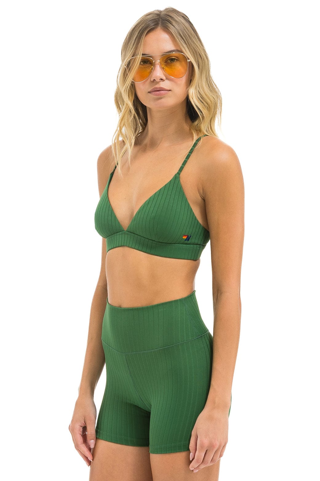 WIDE RIB 4IN HI-RISE BIKER SHORT - PALM