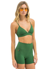 WIDE RIB TRIANGLE ADJUSTABLE SPORTS BRA - PALM