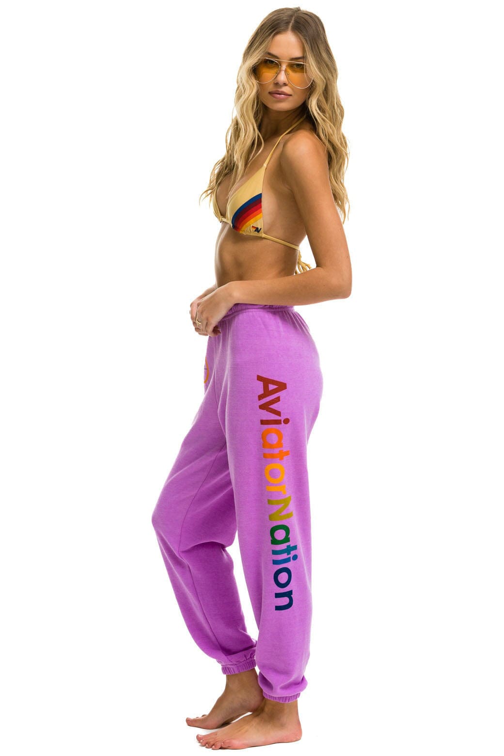 AVIATOR NATION NASHVILLE SWEATPANTS - NEON PURPLE