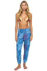 BANDANA QUILTED SWEATPANTS - BLUE