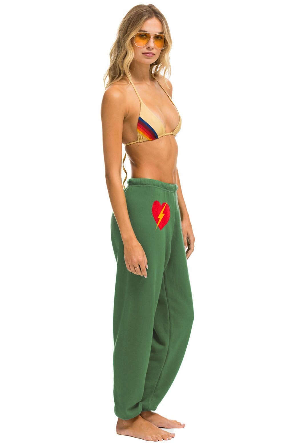 BOLT HEART SWEATPANTS - PALM