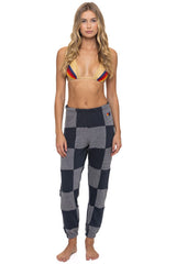 CHECK QUILTED SWEATPANTS - HEATHER // CHARCOAL