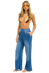 ESSENTIAL WIDE LEG POCKET SWEATPANTS - FADED WATER