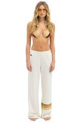 RUGBY STITCH WIDE LEG POCKET SWEATPANTS - VINTAGE WHITE // BROWN