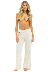 5 STRIPE WIDE LEG POCKET SWEATPANTS - VINTAGE WHITE // WHITE GREY