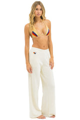 5 STRIPE WIDE LEG POCKET SWEATPANTS - VINTAGE WHITE // WHITE GREY