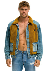 ASPEN SHERPA UNISEX DENIM JACKET - MEDIUM VINTAGE