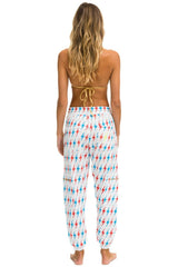 AVIATOR BOLT EMBROIDERY CARGO SWEATPANTS - WHITE // USA