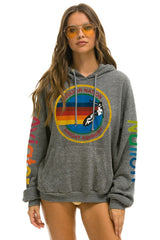 AVIATOR NATION HAIGHT ASHBURY RELAXED PULLOVER HOODIE - HEATHER GREY
