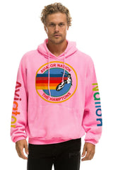 AVIATOR NATION HAMPTONS RELAXED PULLOVER HOODIE - NEON PINK
