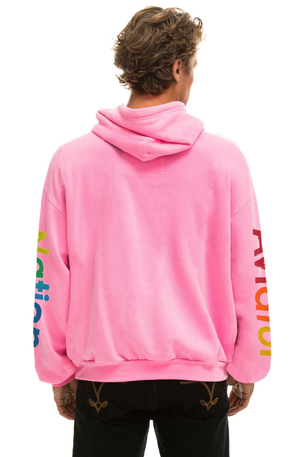 AVIATOR NATION LA JOLLA RELAXED PULLOVER HOODIE - NEON PINK